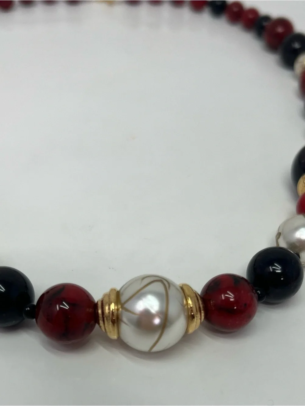 Vintage Avon Necklace East Side Style 24” Beaded Retro 1989 Statement Chunky